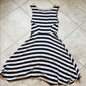 Black and white striped dress